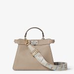 FENDI Peekaboo ISeeU Small Dove gray Selleria bag with 1254 hand-sewn topstitches - Image 3